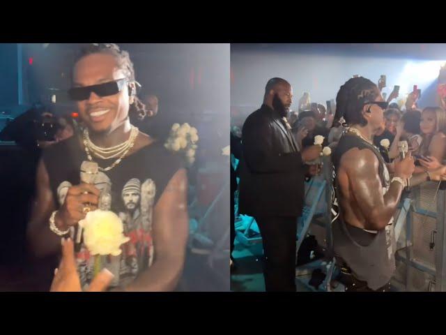 Gunna Gets Up Close and Personal Hands Out Roses After His Houston Concert