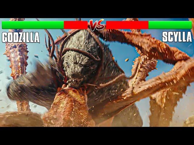 Godzilla Vs Scylla Battle Scene with Health Bar