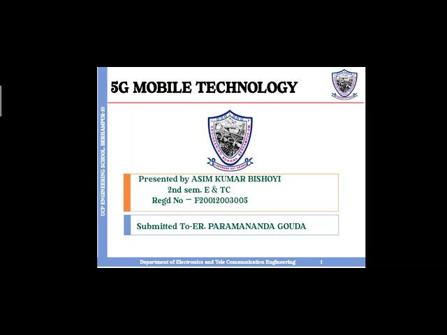 5G MOBILE TECHNOLOGY
 SEMINAR TOPIC