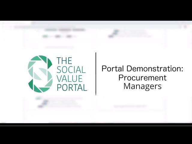 Using the Social Value Portal for Procurement