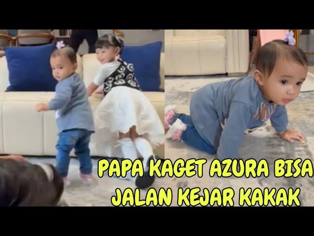 AMEENA AZURA LATIHAN JALAN BERDUA !! PAPA KAGET AZURA BISA LARI