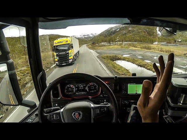 POV Driving Scania S520 - Bjørnfjell, snow in June?!