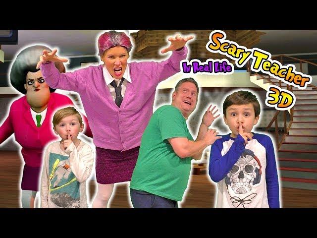 Scary Teacher 3D Game in Real Life Kids Skit