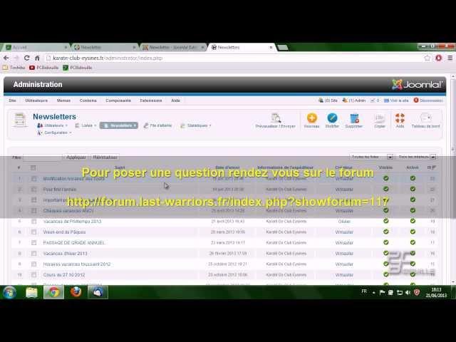 Créer une newsletter sur site Joomla