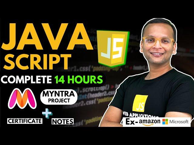   JavaScript Complete Course (2024) 4 Projects | Notes | GitHub | Free Certification