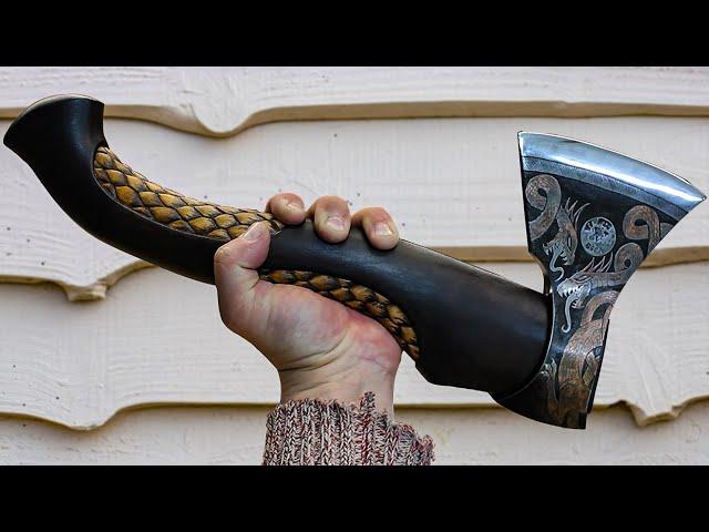 Handle for an exclusive axe. How to make a wood carved ax handle