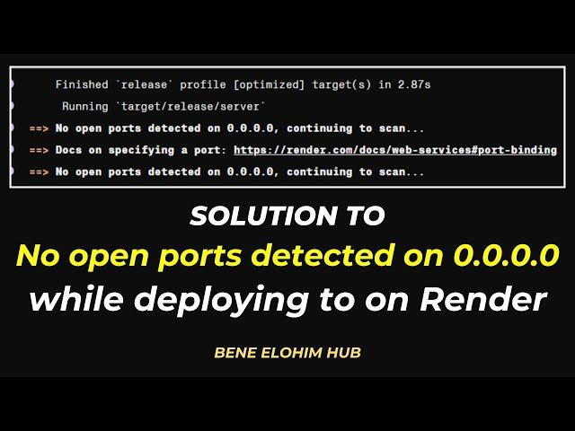 Solution to no open ports detected on 0 0 0 0 on render | render | port | 0.0.0.0