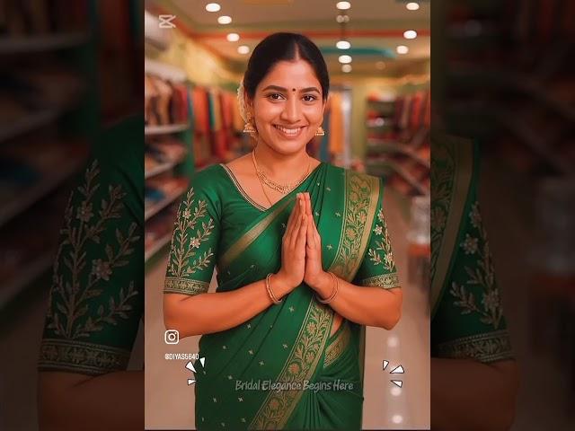 Green Bridal Aari Work Blouse design | Full Sleeve Custom Design by Diya’s Boutique