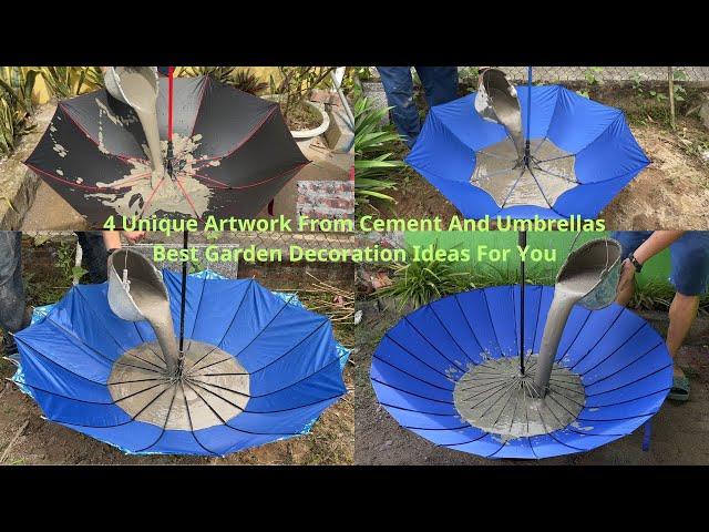 4 Unique Artwork From Cement And Umbrellas, Best Garden Decoration Ideas For You