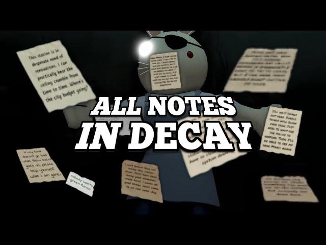 ALL NOTES FOUND IN PIGGY DECAY! / SHOWCASE! [PIGGY]