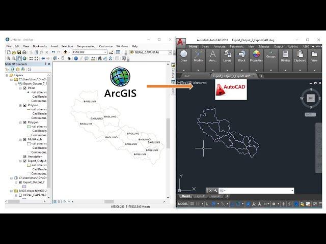 ArcGIS# How to export GIS map to AutoCAD