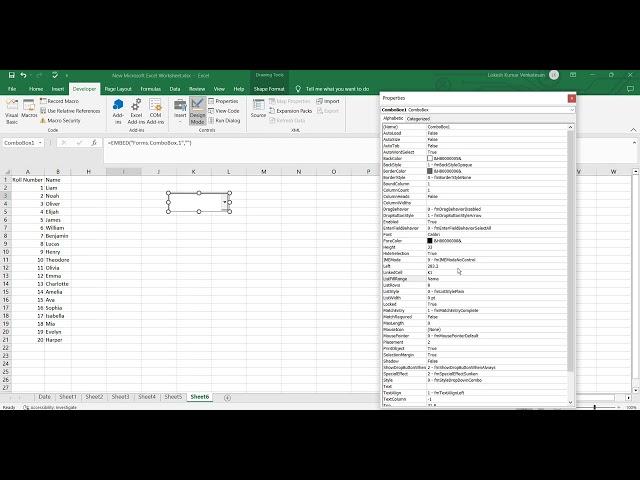 How to Create auto complete Dropdown box in excel with Define Name