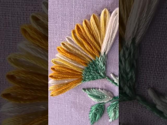 Beautiful flower design embroidery|embroidery design|hand embroidery video|embroidery short video