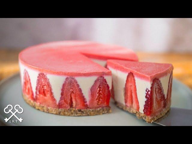 No-Bake Strawberry Cheesecake | Gluten Free Vegan Desserts