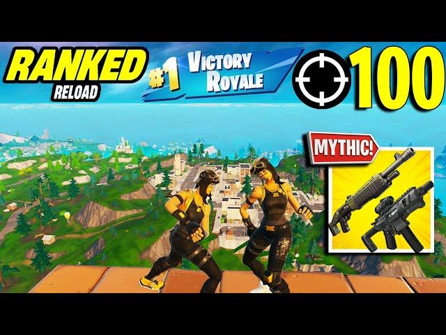 100 ELIMINATION Duo Squad "Ranked RELOAD” *MYTHIC* Gameplay Wins (Fortnite Chapter 6 PS4 Controller)