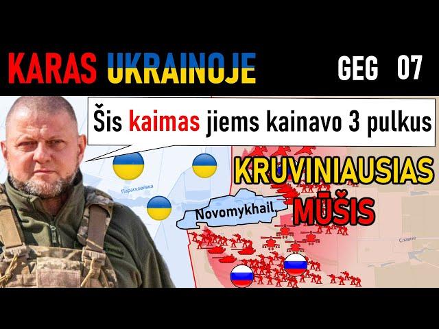 Geg 7: Ukrainiečiai SUNAIKINA 314 TANKŲ IR ŠARVUOČIŲ PER MŪŠĮ DĖL NOVOMYKHAILIVKOS | Karas Ukrainoje