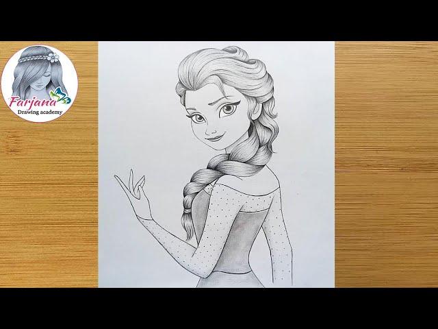 How to Draw Disney Princess Elsa - step by step || Disney Frozen || Pencil Sketch