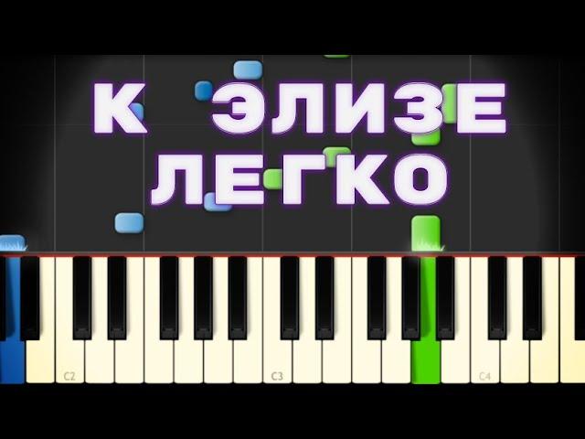 К Элизе(Отрывок) как играть на фортепиано Уровень игры Легко