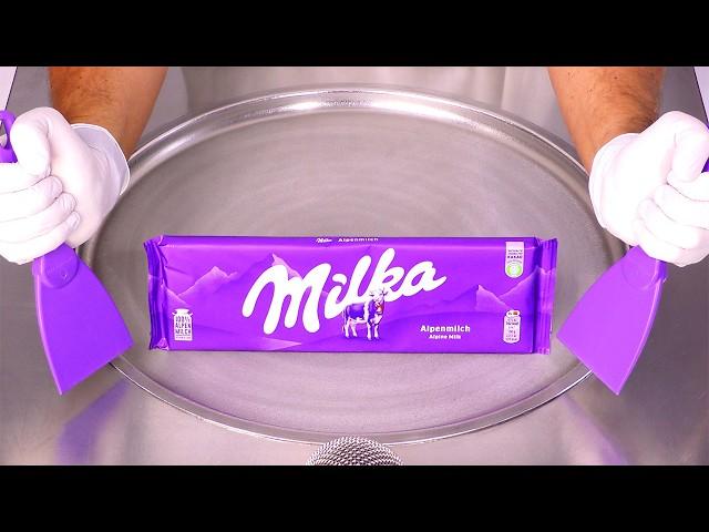 Giant Milka Chocolate Ice Cream Rolls Hack That Works! ASMR