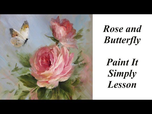 Rose and Butterfly- Acrylic Alla Prima