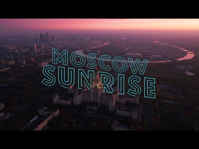 Moscow Sunrise Drone of Pushkin Fly Team Футаж коптер Москва