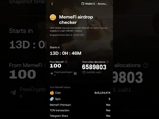 Memefi Airdrop Checker | Memefi airdrop check eligible | memefi snapshot date