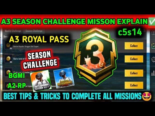 pubg a3 royal pass Season challenge Mission Explaineda3 royal pass mission season challenge mission