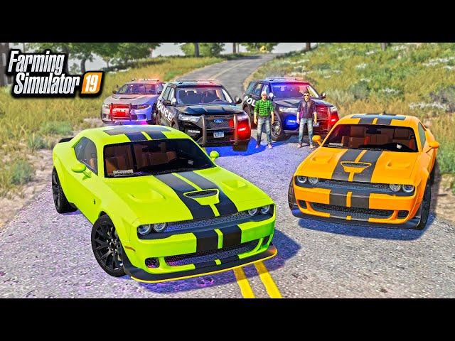 COPS & ROBBERS ROLEPLAY WITH DODGE HELLCATS! (FARM SIM STYLE)