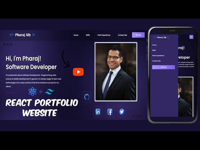 Build a Modern Responsive Portfolio Website | React Tutorial