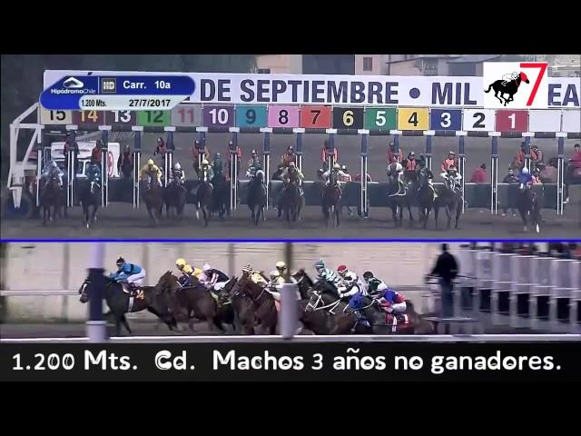 "Huff".  Jinete: Manuel Martínez.1.200 Mts. Cd. Machos 3 años no ganadores.27-07-17.Hipódromo Chile.