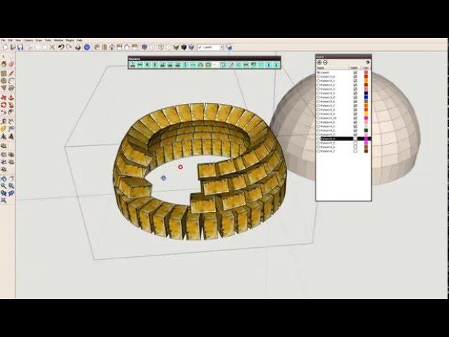 Рисуем купол в SketchUp из кирпича