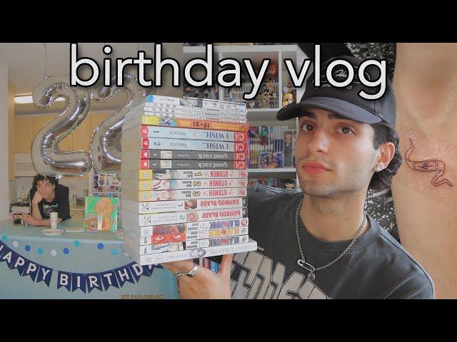 birthday vlog: anime tattoo, manga shopping, haul 