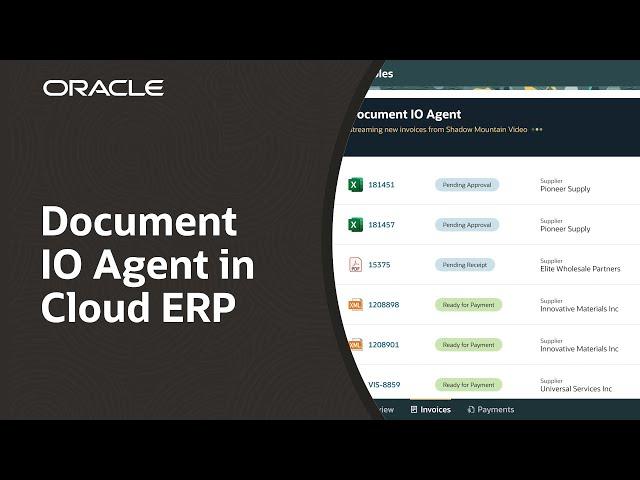 Document IO Agent in Oracle Fusion Cloud ERP: Demo