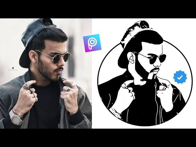 Black White Vector Art In PicsArt || Portrait Vector || Vector Logo || Picsart vector art