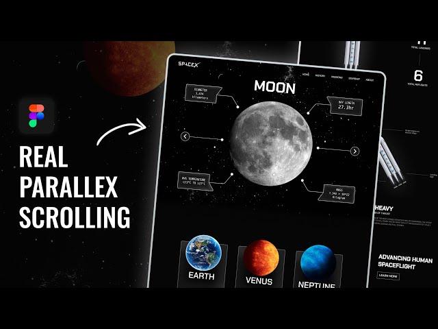 Figma Tutorial:- Designing Parallex website in figma for Spacex: Create a Perfect UI Clone!