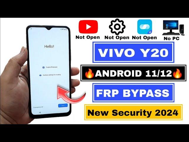 VIVO Y20 FRP Bypass 2024 | Android 11/12 New Security | EasyShare/YouTube/Setting Not Open | No PC