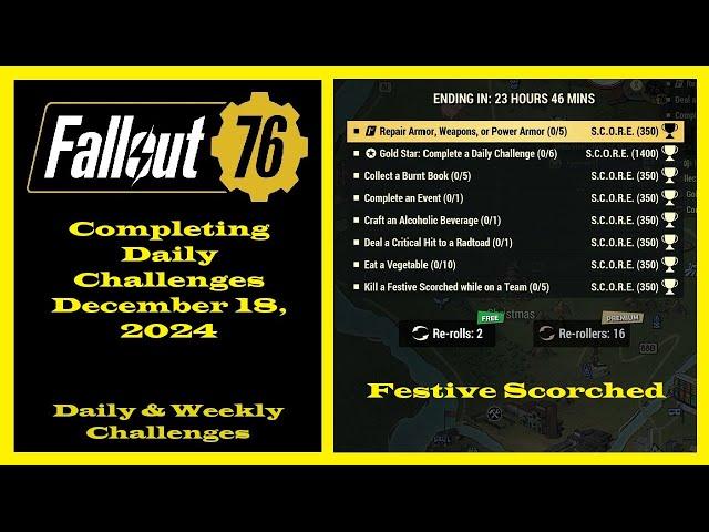 Completing Daily Challenges For December 18, 2024 - Fallout 76 Daily Challenge Guide