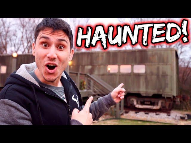 Living In A HAUNTED TRAIN For 24 Hours!