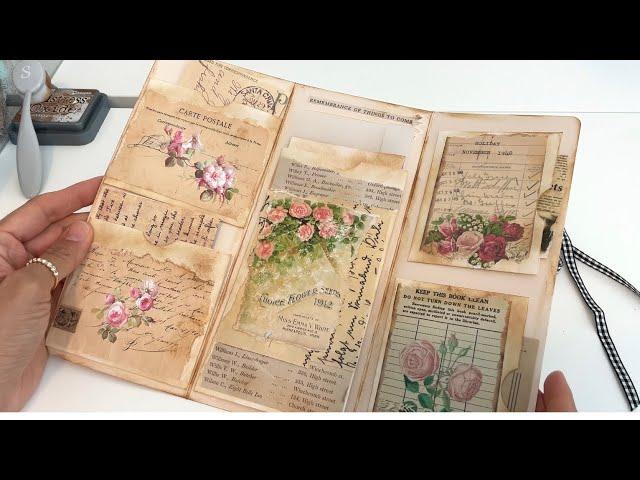 Gorgeous Shabby Pocket Folio Tutorial Budget Friendly! Pennies to make! Junk Journal Album