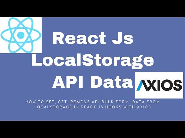 React Hooks Use localstorage || Save Get Remove Data From Storage || React js with LocalStorage