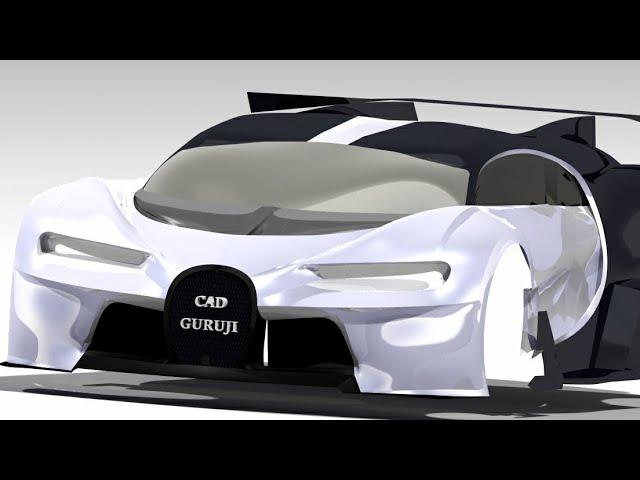 Bugatti Vision GT CAD Design In CATIA V5 Part 2 | Car Body Design| Surfacing, Free Style |#cadguruji