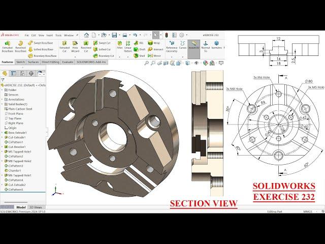 SolidWorks Tutorial for beginners Exercise 232