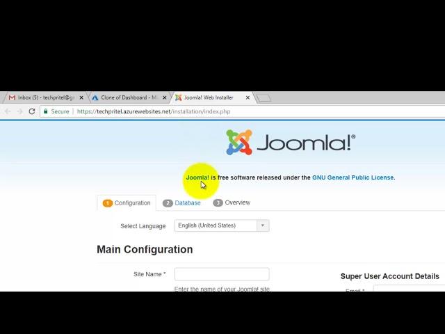 How to Install or Create new Joomla Website on Microsoft Azure