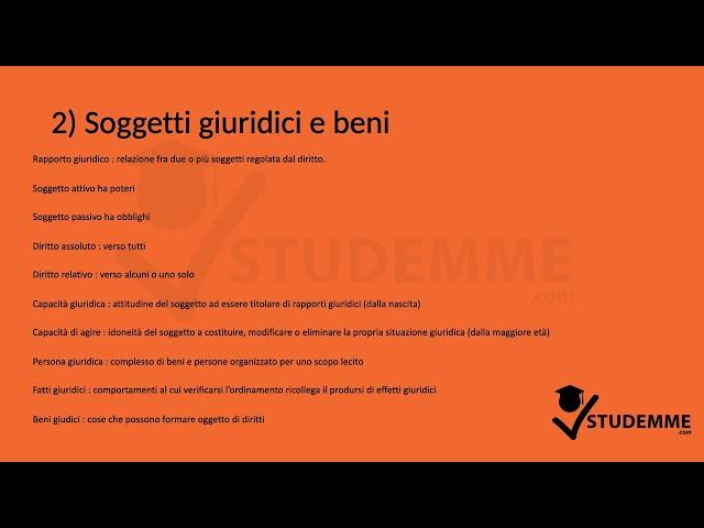 VIDEO RIASSUNTO DIRITTO PRIVATO COMPLETO