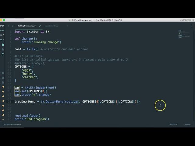 PYTHON3 - TKINTER - GUI OPTIONMENU