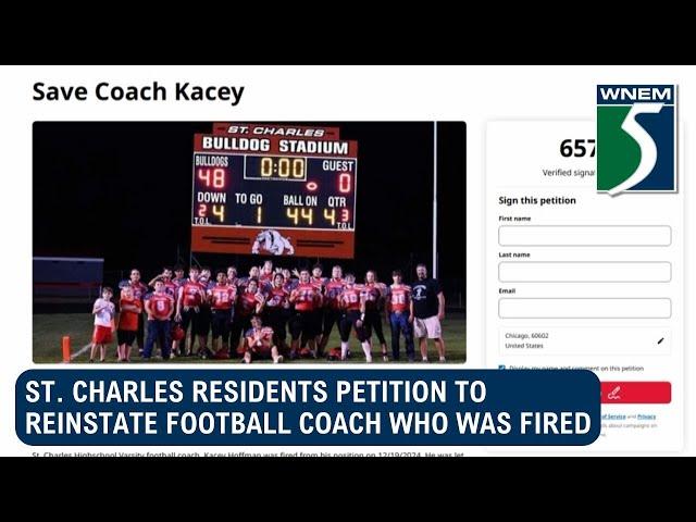 St. Charles residents petition to reinstate football coach who was fired