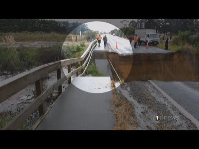 Dramatic new pictures show huge chunks of road collapsing