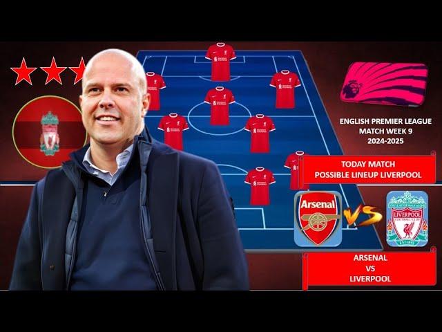 TODAY MATCH LIVERPOOL POSSIBLE LINEUP PREMIER LEAGUE WEEK 9 2024/25 ~ ARSENAL vs LIVERPOOL