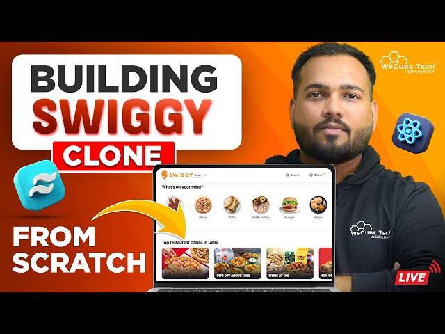  Live: Build SWIGGY Clone with React JS & TAILWIND CSS | Beginner Web Development Project