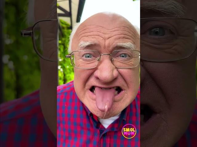 Fake Tongue Prank by Grandpa?! Too Funny!  #prank
